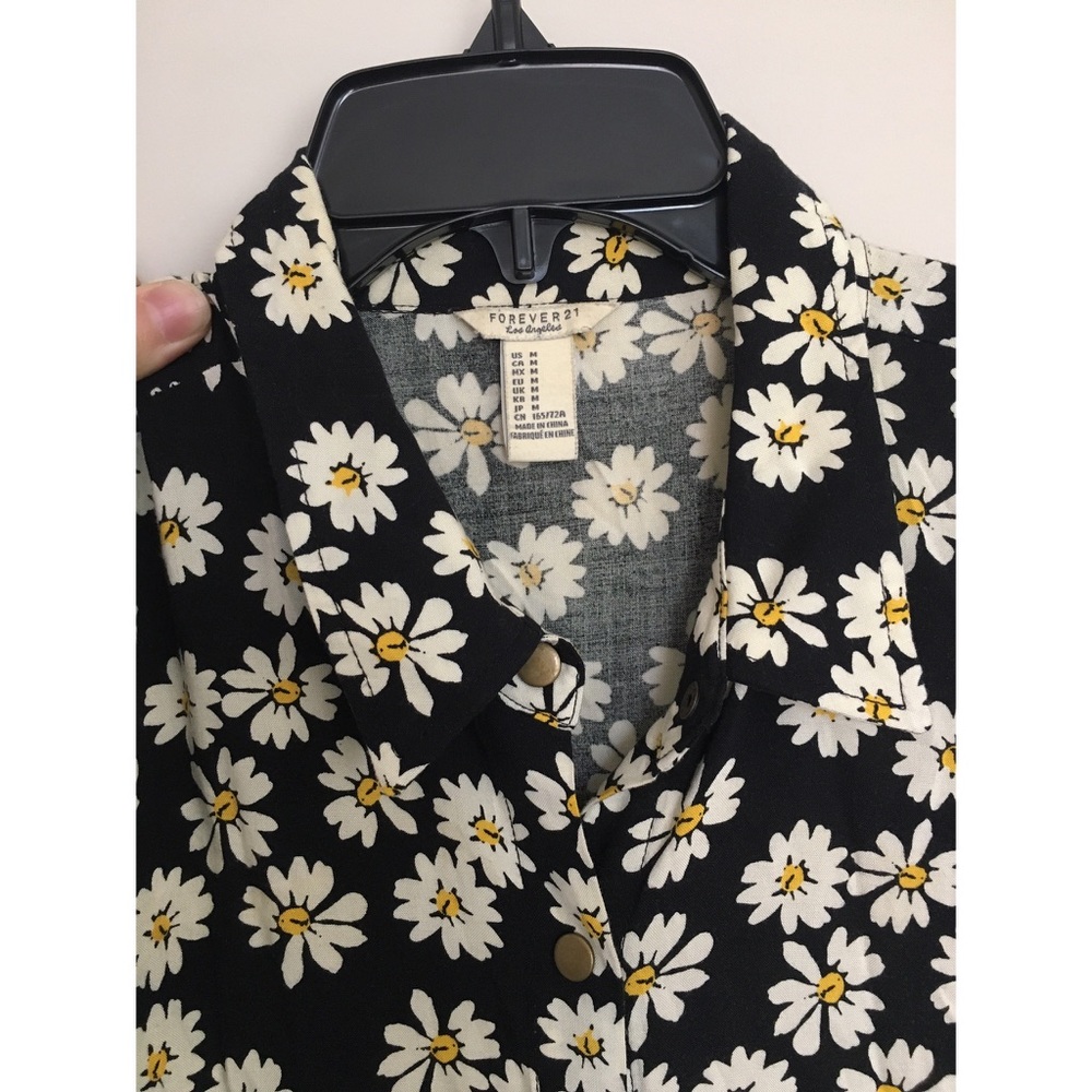 Forever21 black daisy romper